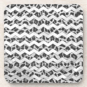 Chevron Leopard Grey and Light Grey Print Bier Onderzetter (Voorkant)