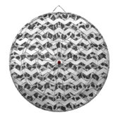 Chevron Leopard Grey and Light Grey Print Dartbord (Voorkant)
