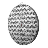 Chevron Leopard Grey and Light Grey Print Dartbord (Voorkant Rechts)