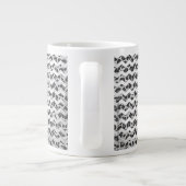 Chevron Leopard Grey and Light Grey Print Grote Koffiekop (Achterkant)