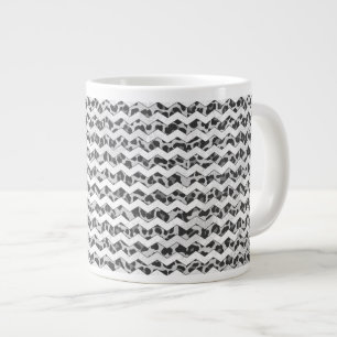 Chevron Leopard Grey and Light Grey Print Grote Koffiekop