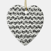 Chevron Leopard Grey and Light Grey Print Keramisch Ornament (Rechts)