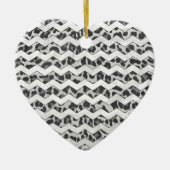 Chevron Leopard Grey and Light Grey Print Keramisch Ornament (Voorkant)