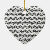 Chevron Leopard Grey and Light Grey Print Keramisch Ornament (Achterkant)