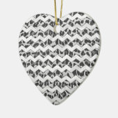 Chevron Leopard Grey and Light Grey Print Keramisch Ornament (Links)