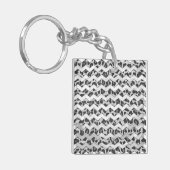 Chevron Leopard Grey and Light Grey Print Sleutelhanger (Voorkant Links)