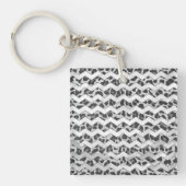 Chevron Leopard Grey and Light Grey Print Sleutelhanger (Voorkant)
