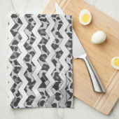 Chevron Leopard Grey and Light Grey Print Theedoek (Quarter Fold)