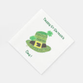 Chevron leprechaun's pet lunch wit St Paddy Servetten (Hoek)