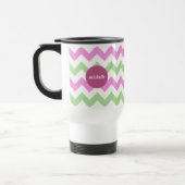 Chevron Light Pink Green Monogram Circle Stitches Reisbeker (Links)
