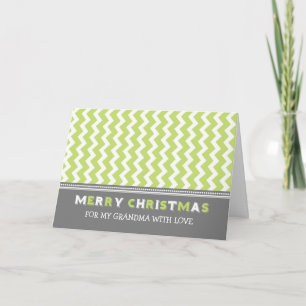 Chevron Limoen Gray Grandma Merry kerstkaart Feestdagen Kaart