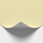 Chevron Line Golden Yellow op White Cadeaupapier (Hoek)