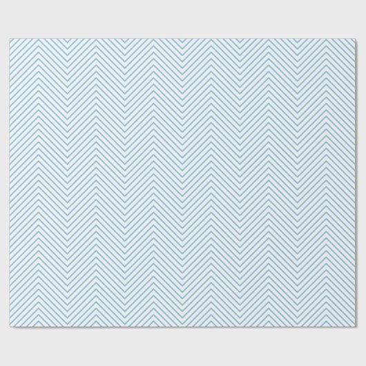Chevron Line Light Blue op White |XL| Cadeaupapier (Vlak)