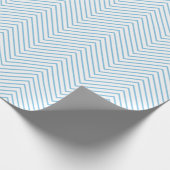 Chevron Line Light Blue op White |XL| Cadeaupapier (Hoek)