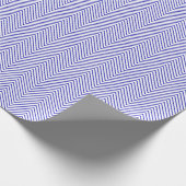 Chevron Line Royal Blue op White Cadeaupapier (Hoek)