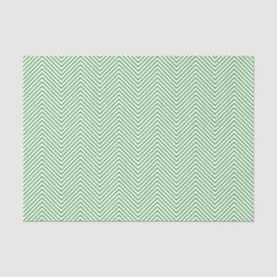 Chevron Line Tissue Paper - Green on White Tissuepapier