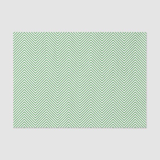 Chevron Line Tissue Paper - Green on White Tissuepapier (Voorkant)