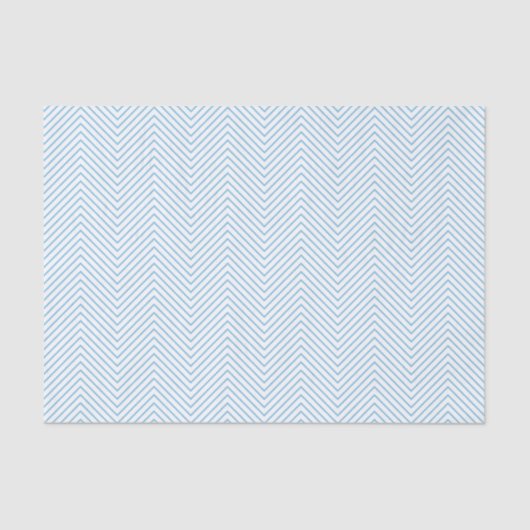 Chevron Line Tissue Paper - Light Blue op White Tissuepapier (Voorkant)