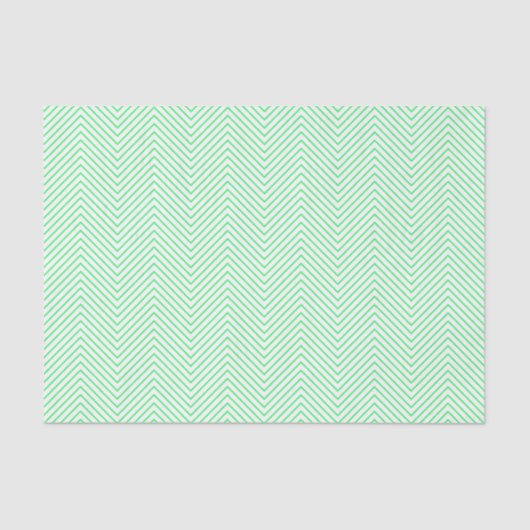 Chevron Line Tissue Paper - Light Green on White Tissuepapier (Voorkant)