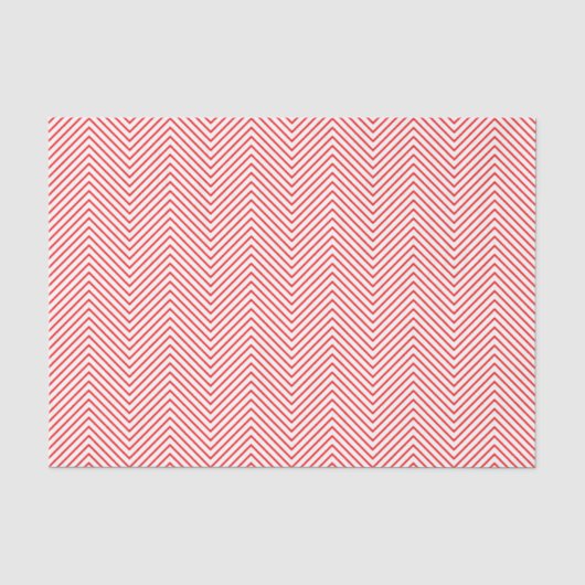 Chevron Line Tissue Paper - Rood op wit Tissuepapier (Voorkant)