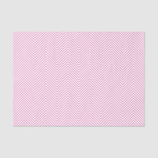 Chevron Line Tissue Paper - Roze op White Tissuepapier (Voorkant)