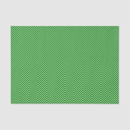 Chevron Line Tissue Paper - White on Green Tissuepapier (Voorkant)