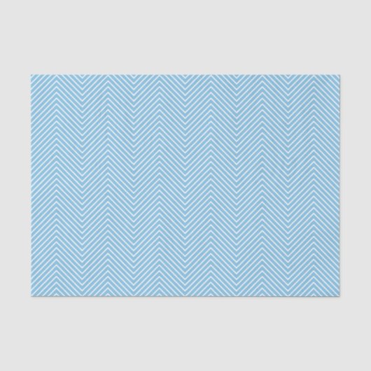 Chevron Line Tissue Paper - White on Light Blue Tissuepapier (Voorkant)