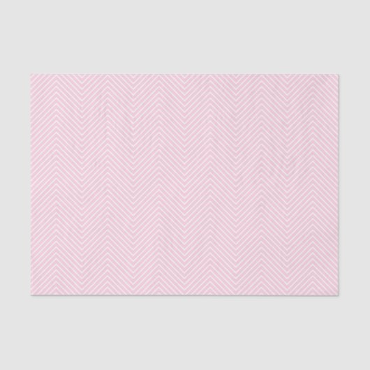 Chevron Line Tissue Paper - White on Light Pink Tissuepapier (Voorkant)