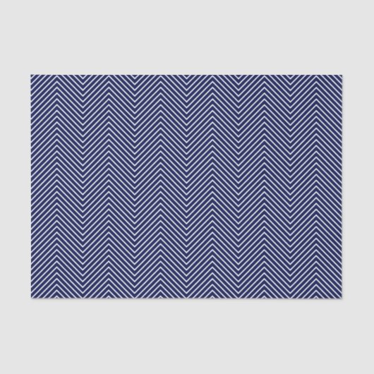 Chevron Line Tissue Paper - White on Navy Blue Tissuepapier (Voorkant)
