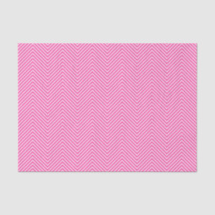 Chevron Line Tissue Paper - White on Pink Tissuepapier
