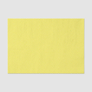 Chevron Line Tissue Paper - White on Yellow Tissuepapier