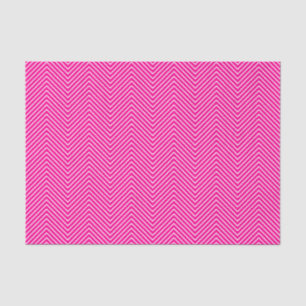 Chevron Line-weefselpapier - wit op warm roze Tissuepapier