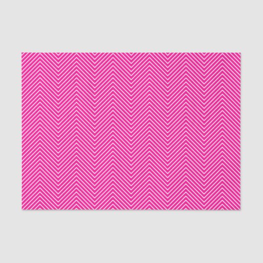 Chevron Line-weefselpapier - wit op warm roze Tissuepapier (Voorkant)