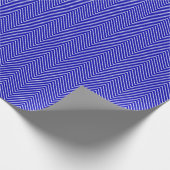 Chevron Line White over Royal Blue Cadeaupapier (Hoek)