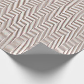Chevron Line Wrapping Paper - Bruin op wit Cadeaupapier (Hoek)