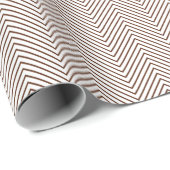 Chevron Line Wrapping Paper - Bruin op wit Cadeaupapier (Rol Hoek)