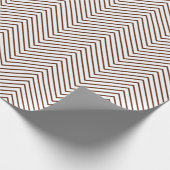 Chevron Line Wrapping Paper - Bruin op wit |XL| Cadeaupapier (Hoek)