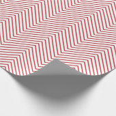 Chevron Line Wrapping Paper - Donkerrood op White  Cadeaupapier (Hoek)