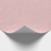 Chevron Line Wrapping Paper - Donkerrood op wit Cadeaupapier (Hoek)