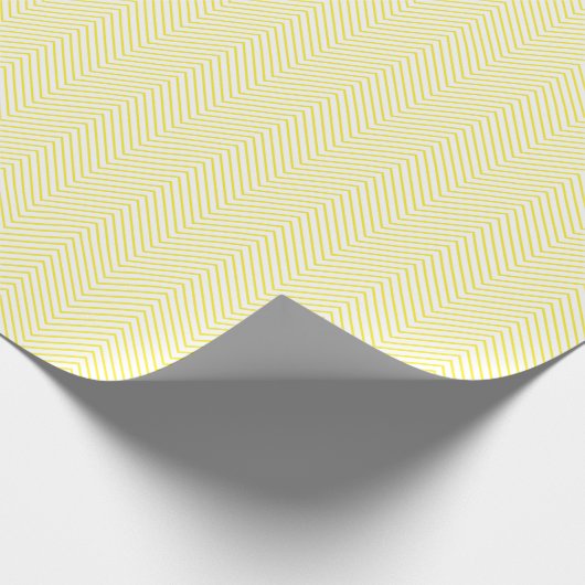Chevron Line Wrapping Paper - Geel op wit Cadeaupapier (Hoek)