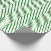 Chevron Line Wrapping Paper - Green on White |XL| Cadeaupapier (Hoek)