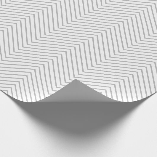 Chevron Line Wrapping Paper - Grijs op wit |XL| Cadeaupapier (Hoek)