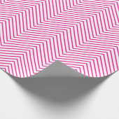 Chevron Line Wrapping Paper - Hot Pink op White XL Cadeaupapier (Hoek)