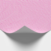 Chevron Line Wrapping Paper - Hot Pink op wit Cadeaupapier (Hoek)