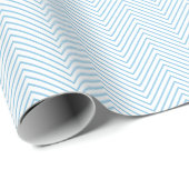 Chevron Line Wrapping Paper - Light Blue op White Cadeaupapier (Rol Hoek)
