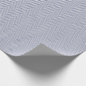 Chevron Line Wrapping Paper - Navy Blue op White Cadeaupapier (Hoek)
