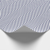 Chevron Line Wrapping Paper - Navy Blue op White X Cadeaupapier (Hoek)
