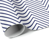 Chevron Line Wrapping Paper - Navy Blue op White X Cadeaupapier (Rol Hoek)