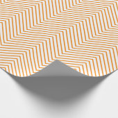 Chevron Line Wrapping Paper - Oranje op wit |XL| Cadeaupapier (Hoek)