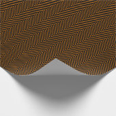 Chevron Line Wrapping Paper - Oranje op zwart Cadeaupapier (Hoek)